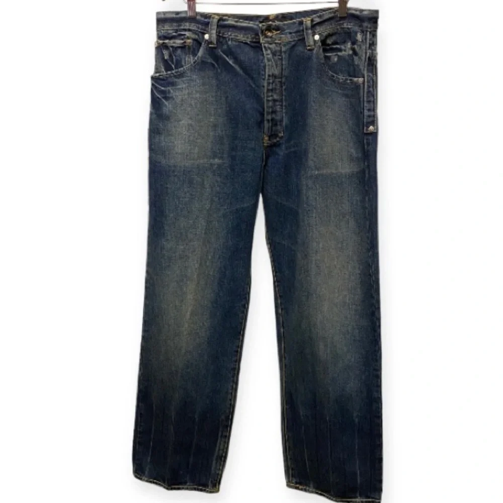 Sean John 36x32 VINTAGE Baggy Jeans Y2K Men’s Button Fly Logo Distressed